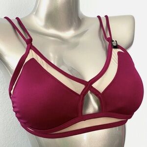 PINK Victorias Secret Bikini Top Nwt Cut Out Strappy Mesh Sexy Swim